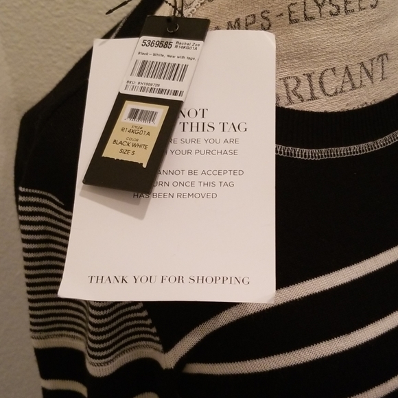 NWT Rachel Zoe "Tommy" Sweater Dress BLK WHT SML - Picture 3 of 8